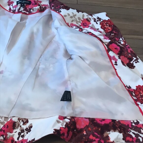 Mario Serrani Moto Blazer Jacket Floral Size 4 - Picture 4 of 6